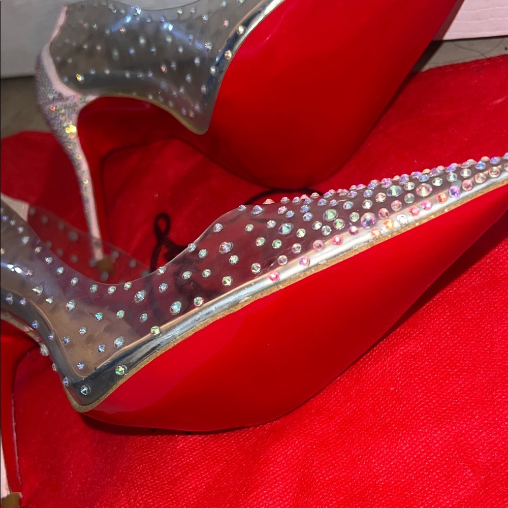 Clear Rhinestone Stiletto Heels - Picture 11 of 17
